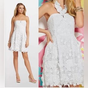 Lilly Pulitzer White Strapless Lace Dress